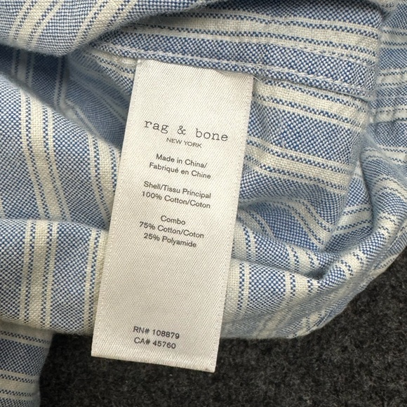 Rag & Bone Fit 2 Button down Shirt blue white Large - Picture 7 of 7